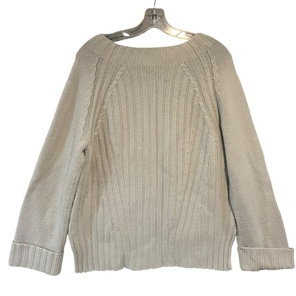 Vince Cashmere Blend Ribbed Sweater Size Small Petite Gray/ Pale Blue - Picture 4 of 9